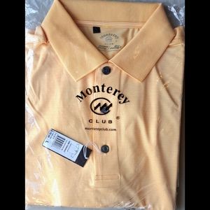 Men's Yellow & White Stripe Golf Shirt